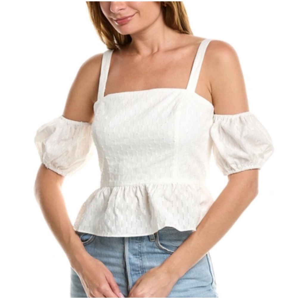BCBGMaxAzria Elegant White Off-Shoulder Women's Top